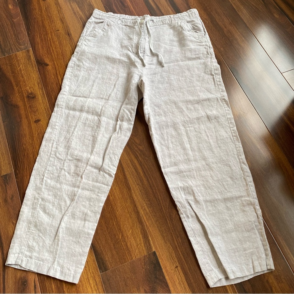 Crossroads 100% Linen Straight Leg Pants M